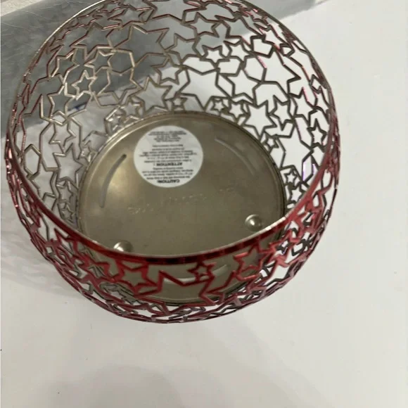 Bath & Body Works Stars 3-Wick Candle Holder in Red & Blue. - Picture 3 of 6